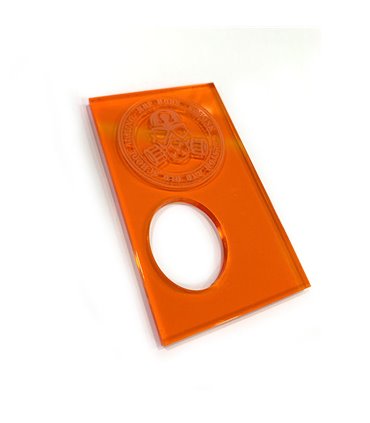 PUERTA ASGAR 18650 FULL ENGRAVED NARANJA CLEAR