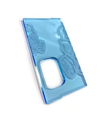 PUERTA GOLIATH 18650 FULL ENGRAVED AZUL CLEAR