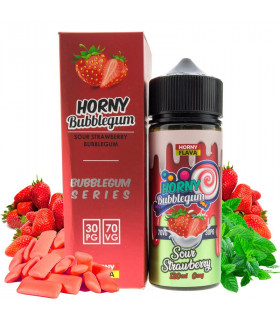 Sour Strawberry Bubblegum 100ml - Horny Flava