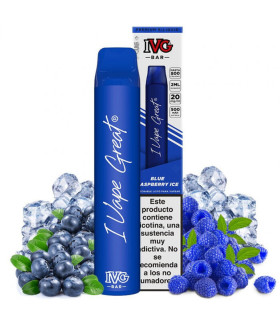 Pod desechable Blue Raspberry Ice 600puffs - IVG Bar Plus