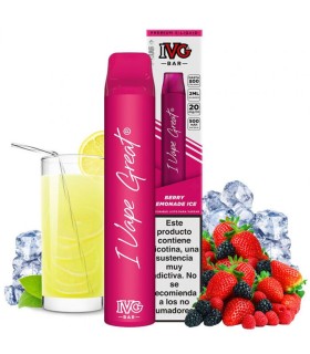 Pod desechable Berry Lemonade Ice 600puffs - IVG Bar Plus